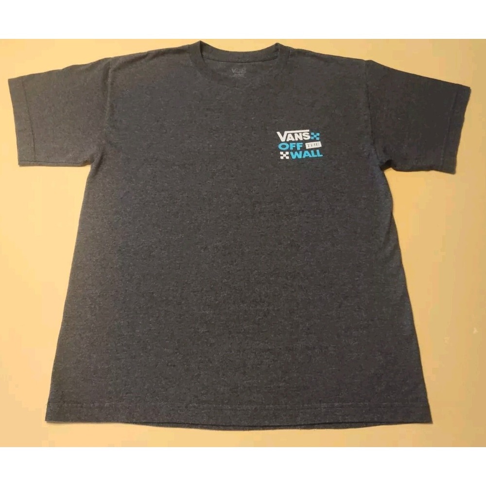 Vans Graphic T-Shirt Kids XL Charcoal Grey Off The Wall Logo Short Sleeve Tee